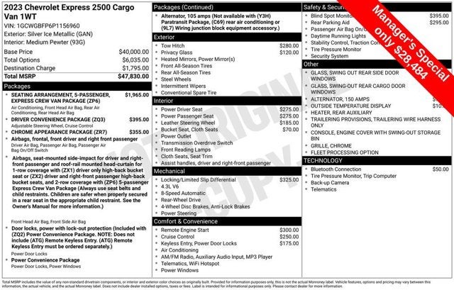 2023 Chevrolet Express Cargo Van Explorer