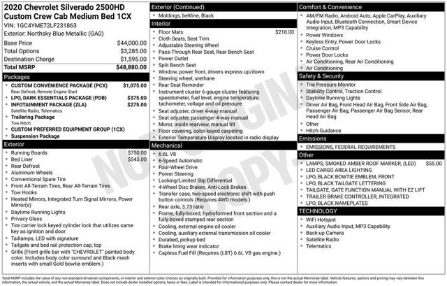 2020 Chevrolet Silverado 2500HD 4WD Crew Cab 159" Custom