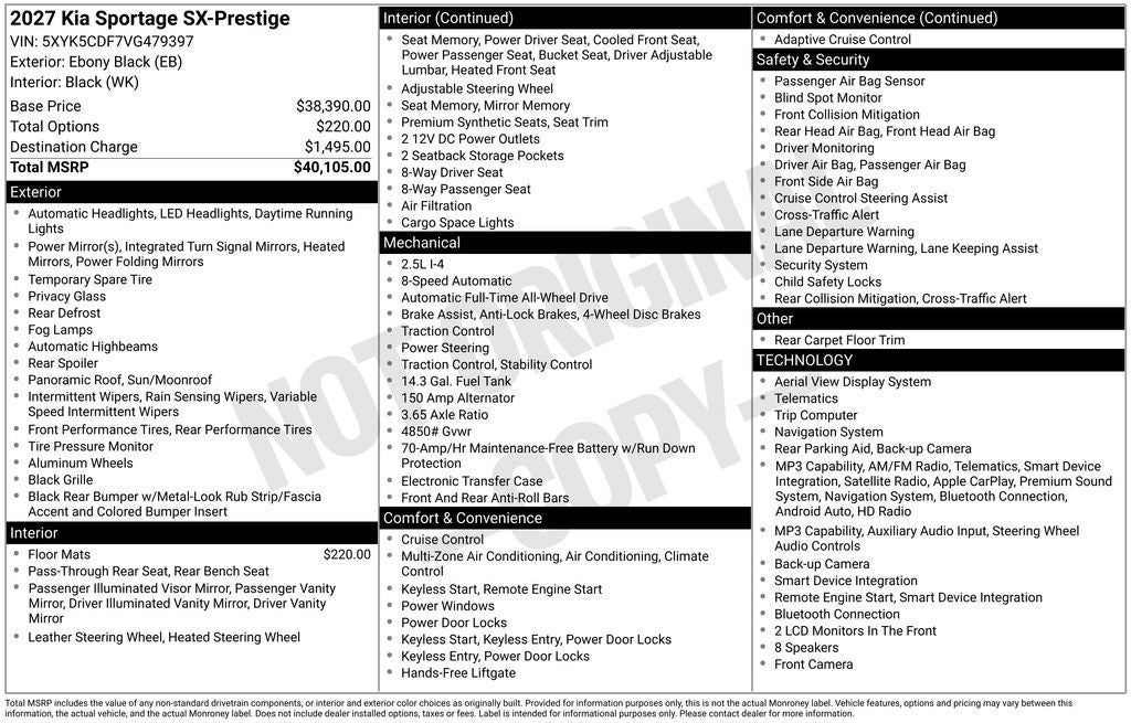 2027 Kia Sportage SX-Prestige
