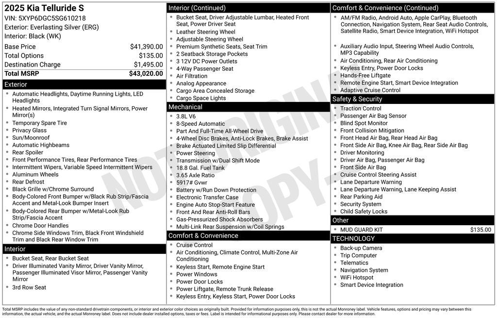 2025 Kia Telluride S