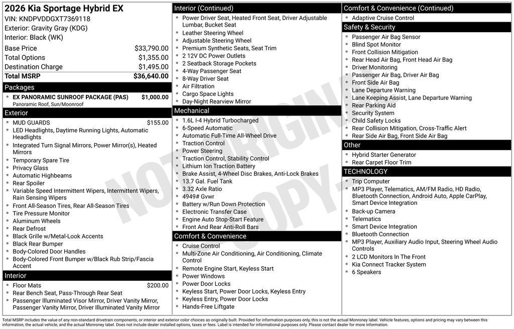 2026 Kia Sportage Hybrid EX