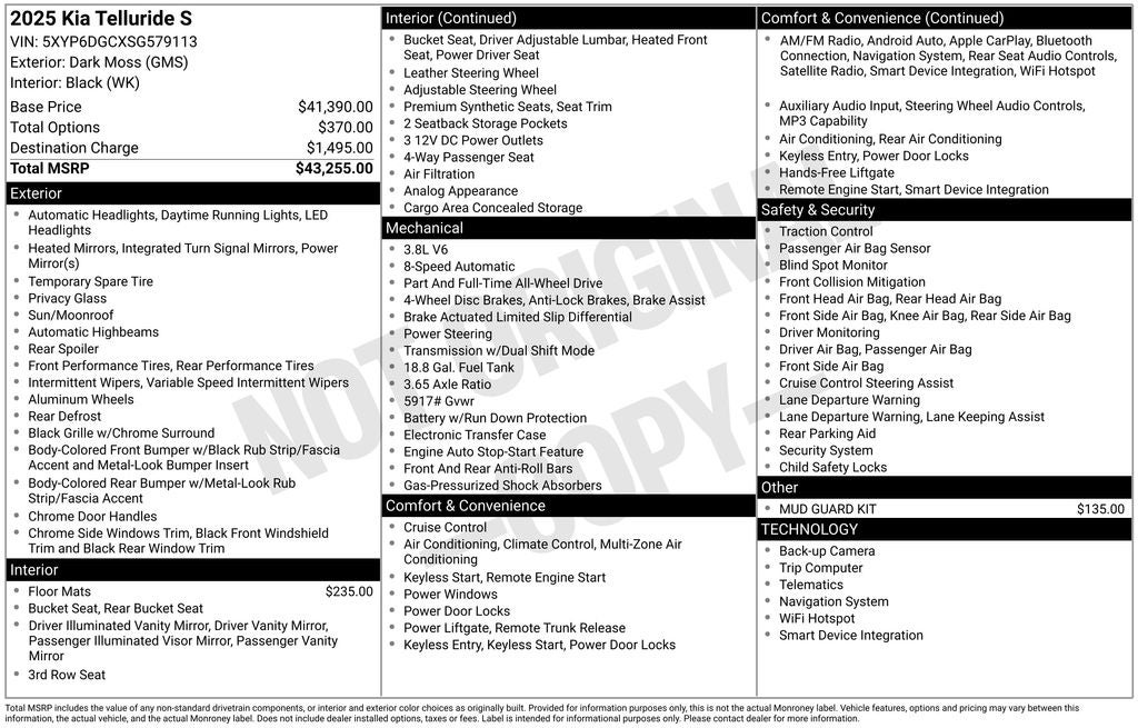 2025 Kia Telluride S