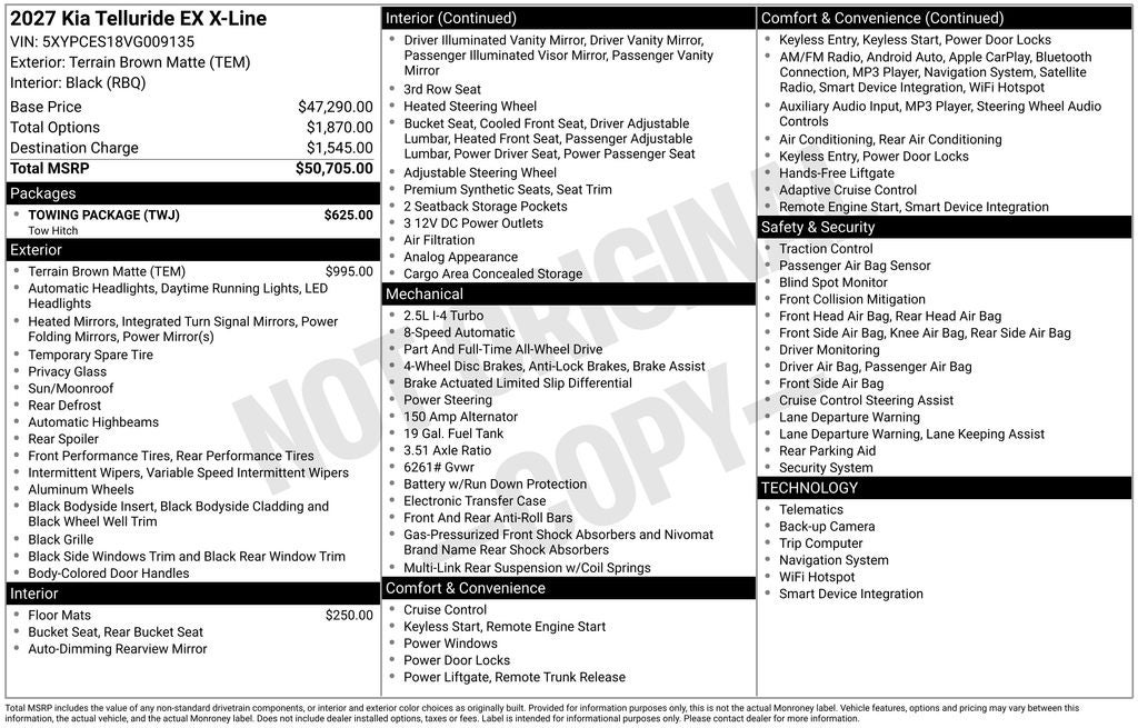 2027 Kia Telluride X-Line EX