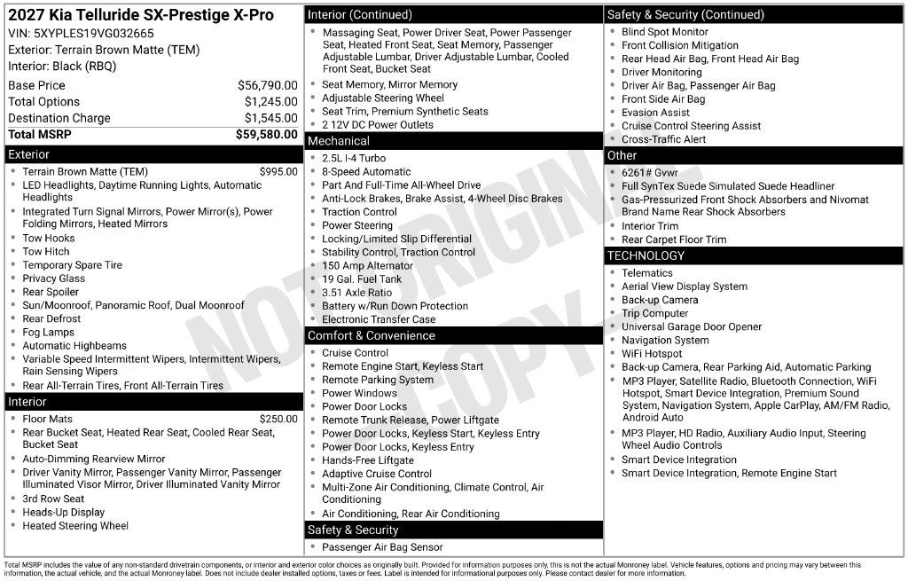 2027 Kia Telluride X-Pro SX-Prestige