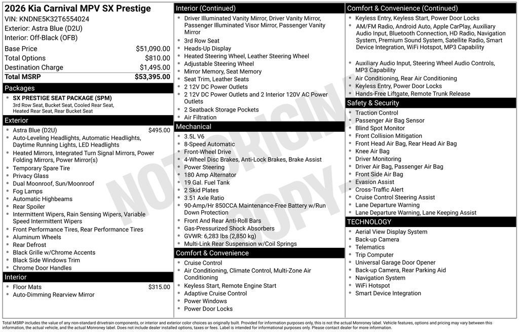 2026 Kia Carnival SX