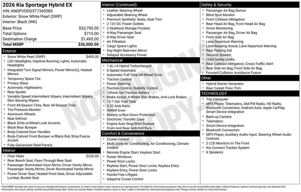2026 Kia Sportage Hybrid EX