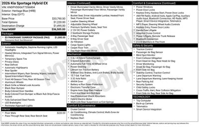 2026 Kia Sportage Hybrid EX