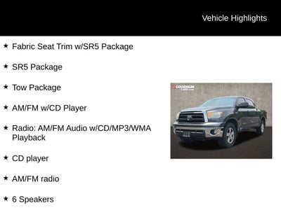 2012 Toyota Tundra CrewMax 5.7L FFV V8 6-Spd AT (Natl)