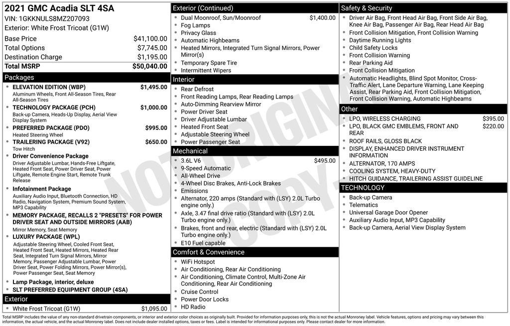 2021 GMC Acadia SLT
