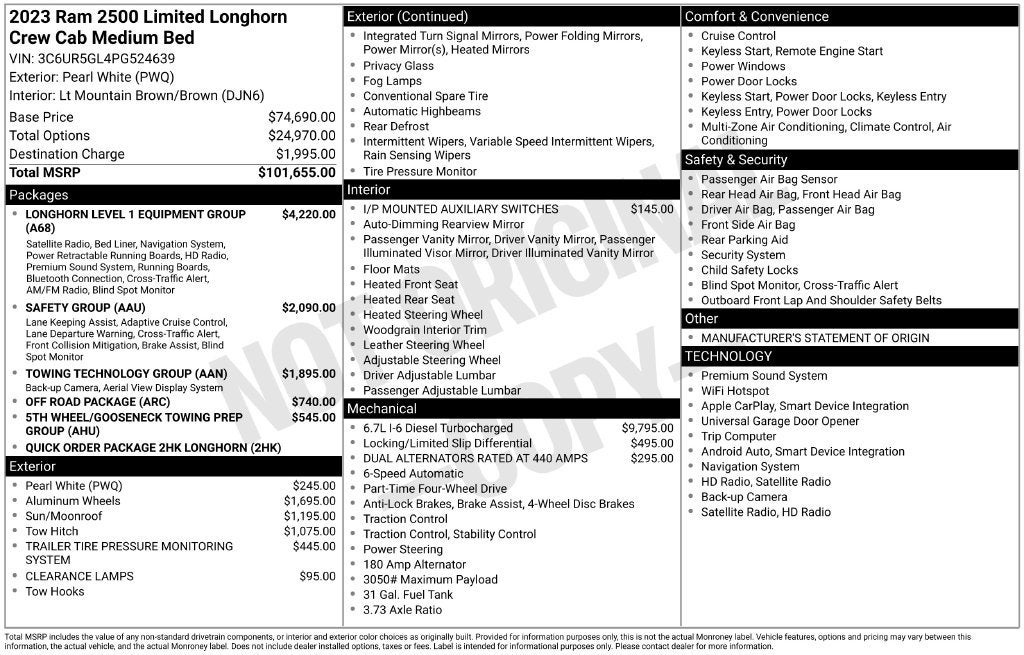 2023 RAM 2500 Longhorn