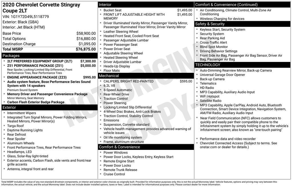 2020 Chevrolet Corvette Stingray 2LT