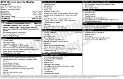 2017 Chevrolet Corvette Stingray 2LT