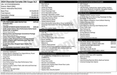2024 Chevrolet Corvette Z06 3LZ