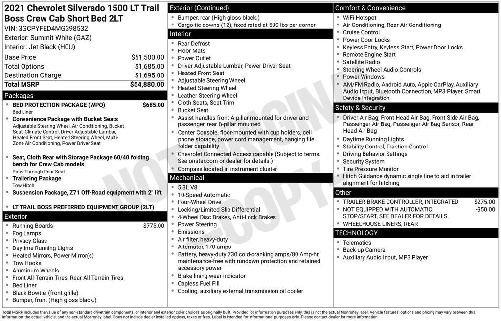 2021 Chevrolet Silverado 1500 LT Trail Boss