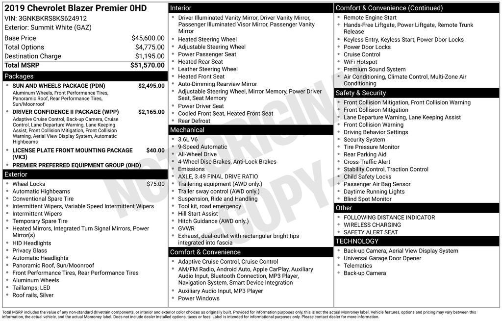2019 Chevrolet Blazer Premier