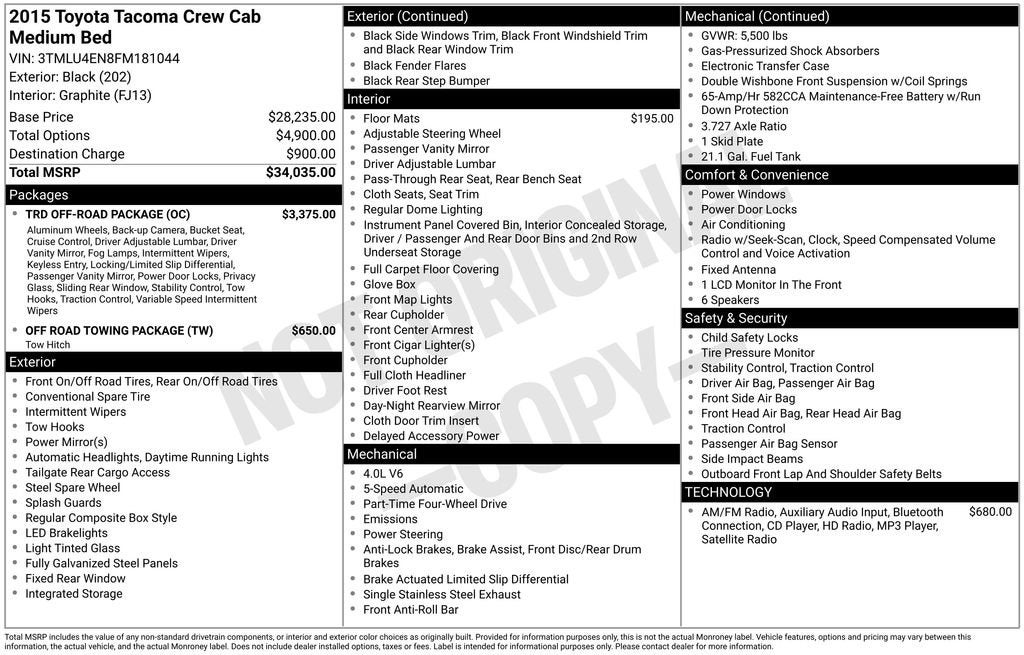 2015 Toyota Tacoma Base