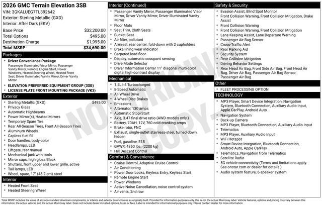 2026 GMC Terrain Elevation