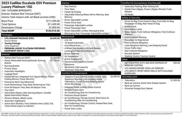 2023 Cadillac Escalade ESV Premium Luxury Platinum